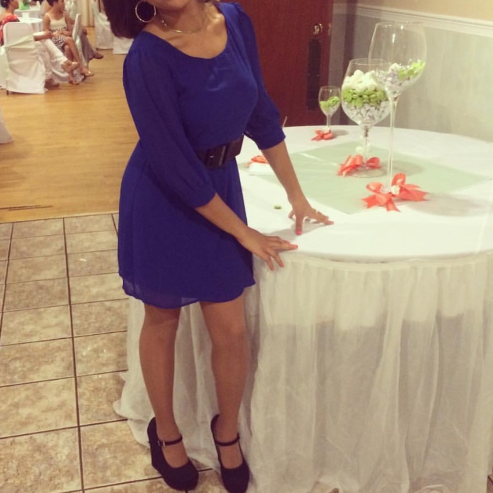 Royal blue shift dress